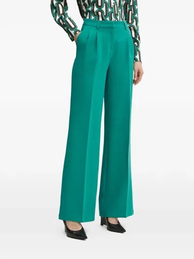 Morgan Pleated Palazzo Pants In Green