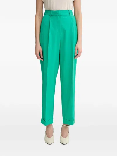 Morgan Pleated Trousers In Green