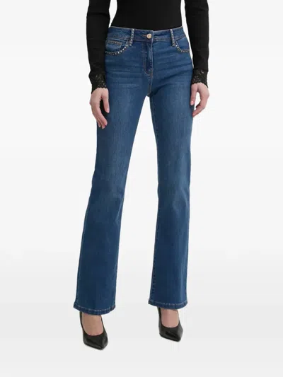 Morgan Pnitra Studded Bootcut Jeans In Blue