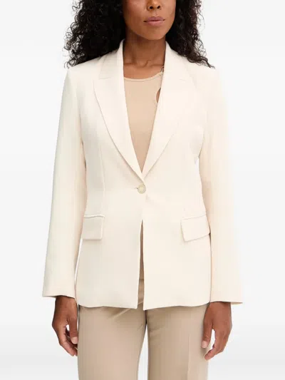 Morgan Pocket Button Blazer In Neutral