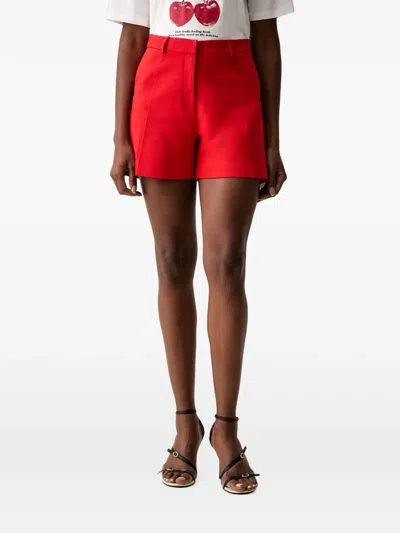 Morgan Pressed-crease Tailored Shorts In Red