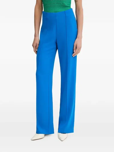 Morgan Pressed-crease Wide-leg Trousers In Blue