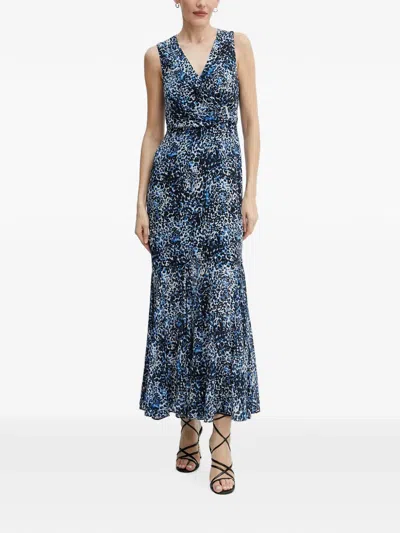 Morgan Printed Midi Dress In Blue