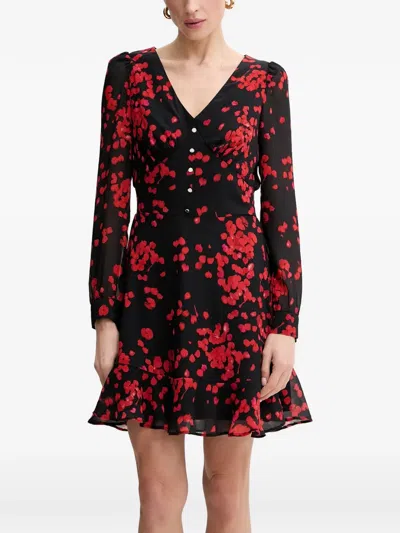 Morgan Printed Mini Dress In Red