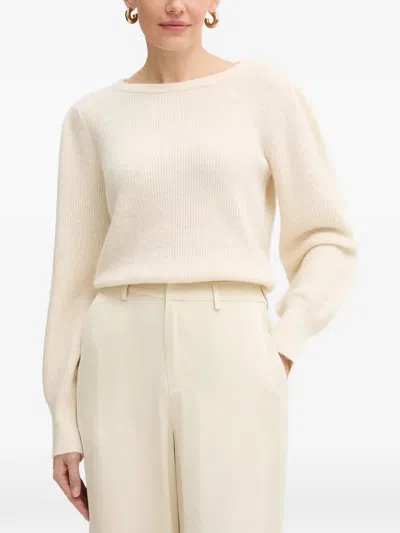 Morgan Puffed-sleeves Sweater In Neutral