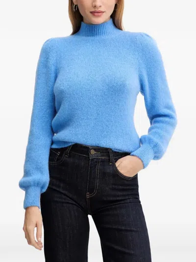 Morgan Puff-sleeve Sweater In Blue
