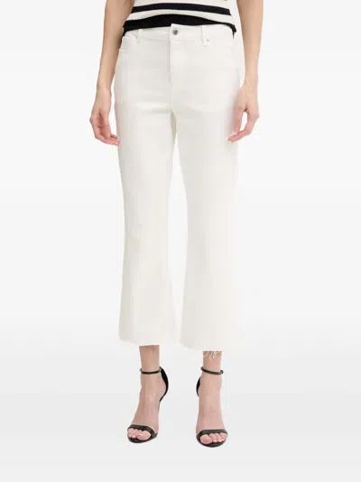 Morgan Raw-cut Flared Jeans In White