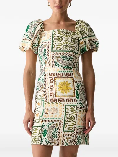 Morgan Rbadi.f Paisley-print Puff-sleeve Mini Dress In Multi