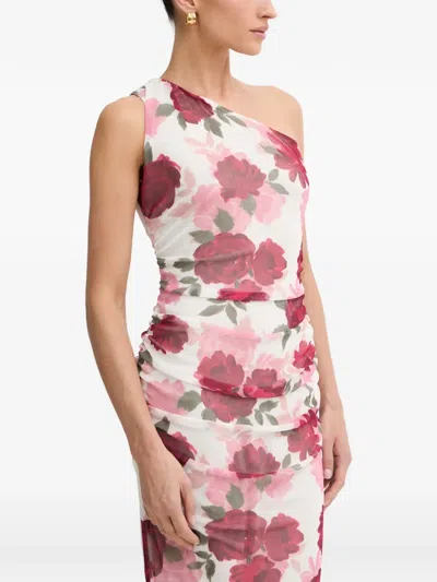 Morgan Rilbo Floral-print Asymmetric-neck Maxi Dress In Multi