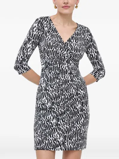 Morgan Rloli Abstract-print Ruched Mini Dress In Multi