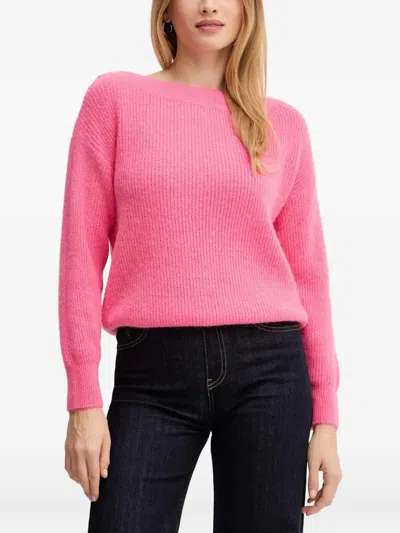 Morgan Round-neck Sweater In Pink