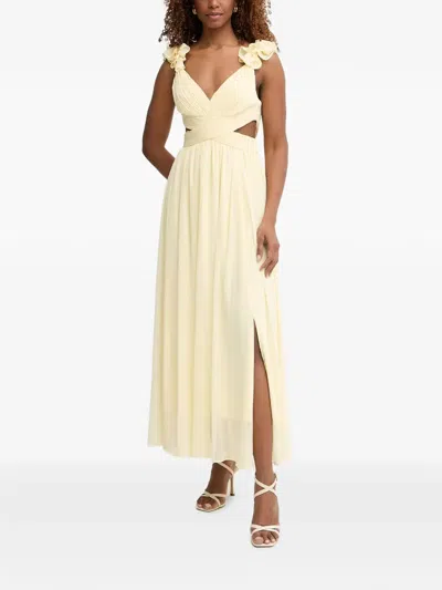 Morgan Ruffled Cut-out Maxi Dress In Yellow