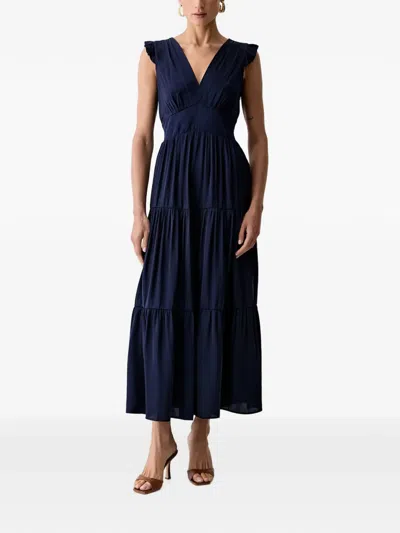 Morgan Ruffled Maxi Dress In Blue