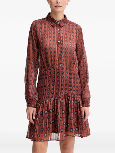Morgan Ruffled-detail Floral-print Mini Dress In Multi