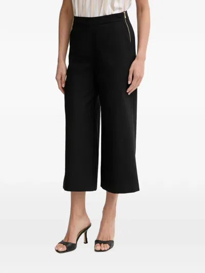 Morgan Side-zip Cropped Trousers In Black
