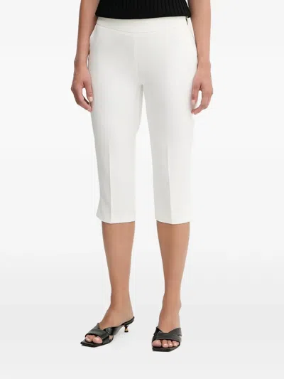 Morgan Slit-hem Cropped Trousers In White