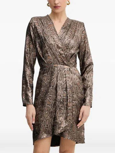 Morgan Snake-print Wrap-style Mini Dress In Animal Print