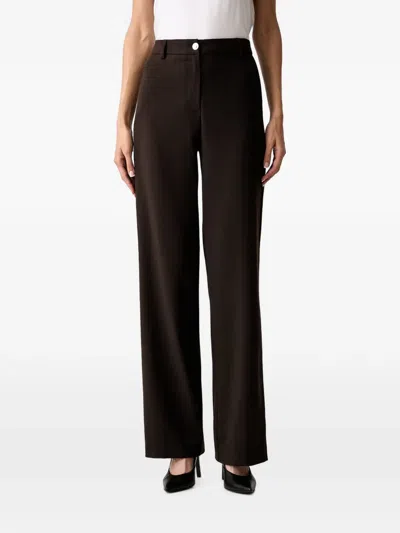 Morgan Straight-leg Tailored Trousers In 브라운