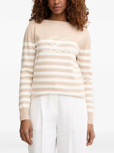 Morgan Striped Button-detail Sweater In Multi