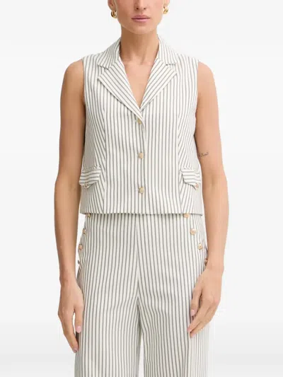Morgan Striped Waistcoat In Neutrals