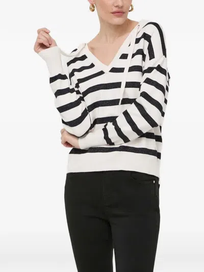 Morgan Striped-pattern Sweater In White
