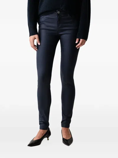 Morgan Stud-embellished Skinny Trousers In Blue