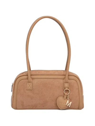 Morgan Suede-effect Heart-charm Tote Bag In Brown