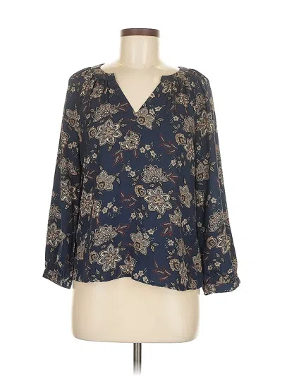 Pre-owned Morgan Taylor 3/4 Sleeve Blouse In Blue