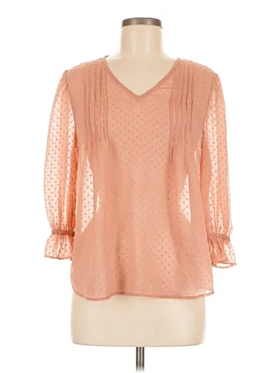 Pre-owned Morgan Taylor 3/4 Sleeve Blouse In Pink