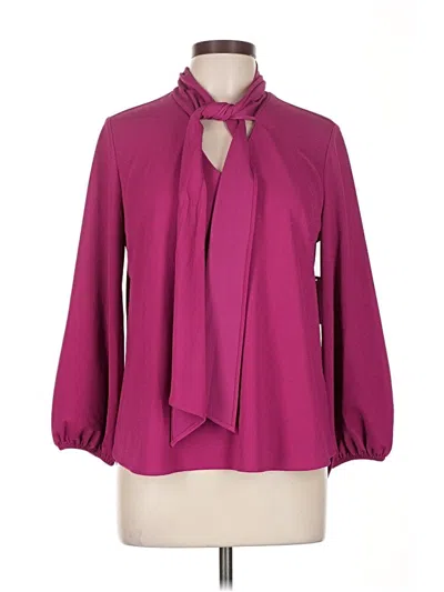Pre-owned Morgan Taylor 3/4 Sleeve Blouse In Purple