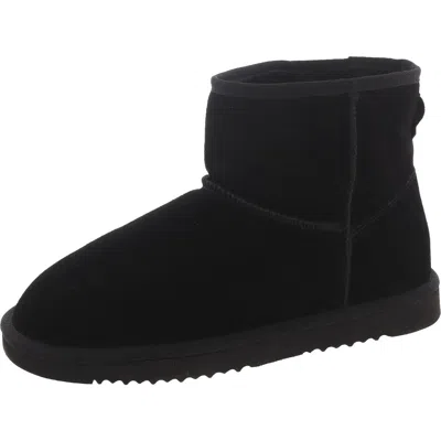 Morgan Taylor Womens Faux Fur Ankle Boots In Black