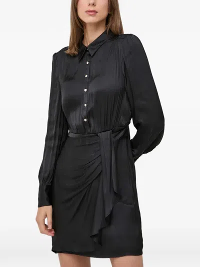 Morgan Tie-detail Mini Dress In Black