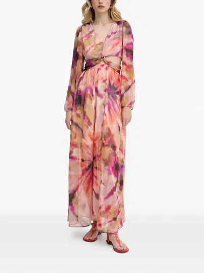 Morgan Tie-dye Cut-out Maxi Dress In Pink