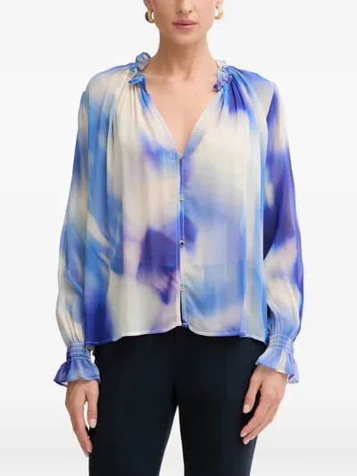 Morgan Tie-dye Ruffled Shirt In Multi