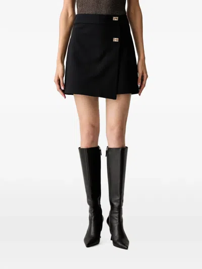 Morgan Turn-lock Wrap Mini Skorts In Black