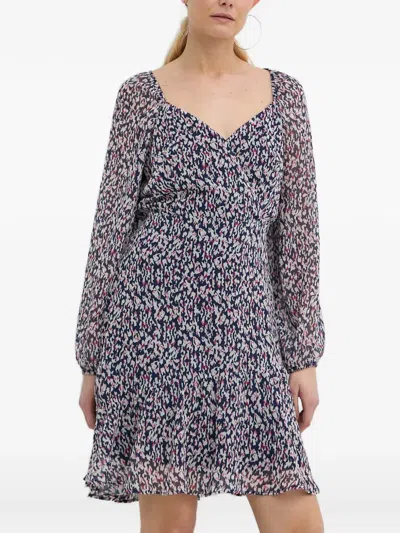 Morgan V-neck Mini Dress In Blue