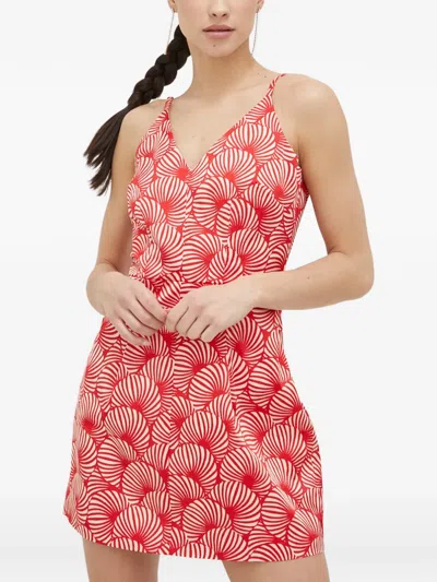 Morgan V-neck Patterned Mini Dress In Multi