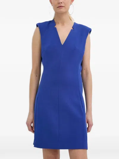 Morgan V-neck Mini Dress In Blue