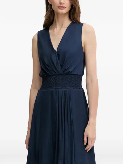 Morgan V-neck Mini Dress In Blue