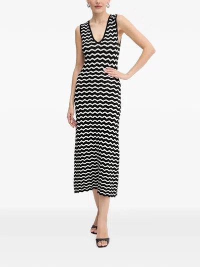 Morgan V-neck Sleeveless Midi Dress In Black