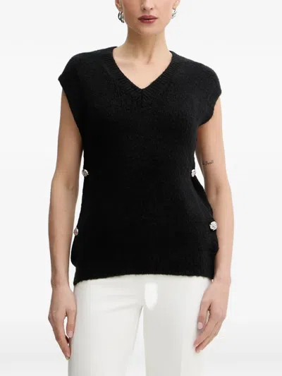 Morgan V-neck Vest In Black