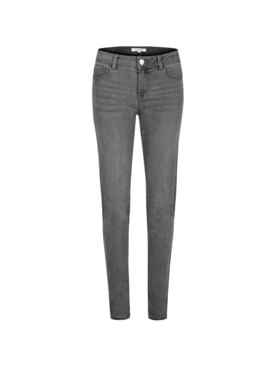 Morgan Washed Slim-cut Shinny Jeans In Gray
