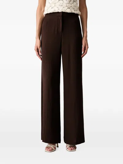 Morgan Wide-leg Trousers In Brown