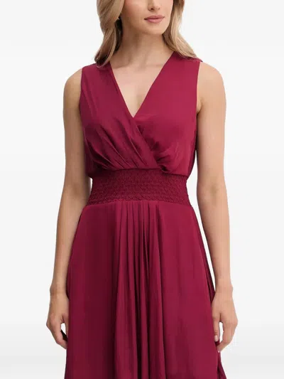 Morgan Wrap-design Mini Dress In Burgundy