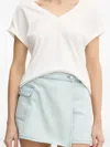 Morgan Wrap-front Mini Shorts In White