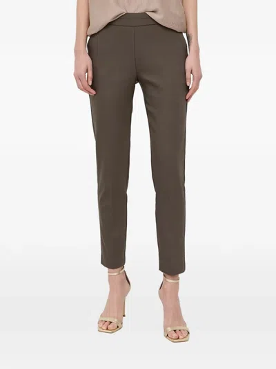 Morgan Zip Trousers In Brown
