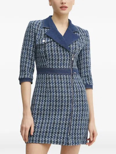 Morgan Zip-fastening Mini Dress In Blue
