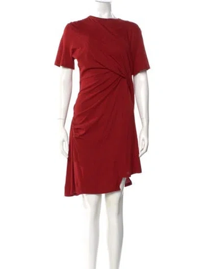 Pre-owned Morgane Le Fay Bateau Neckline Knee-length Dress In Red