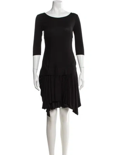Pre-owned Morgane Le Fay Bateau Neckline Mini Dress In Gray