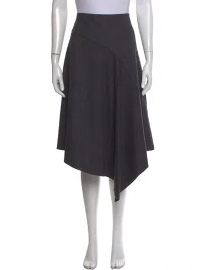 Pre-owned Morgane Le Fay Cashmere Midi Length Skirt In Gray